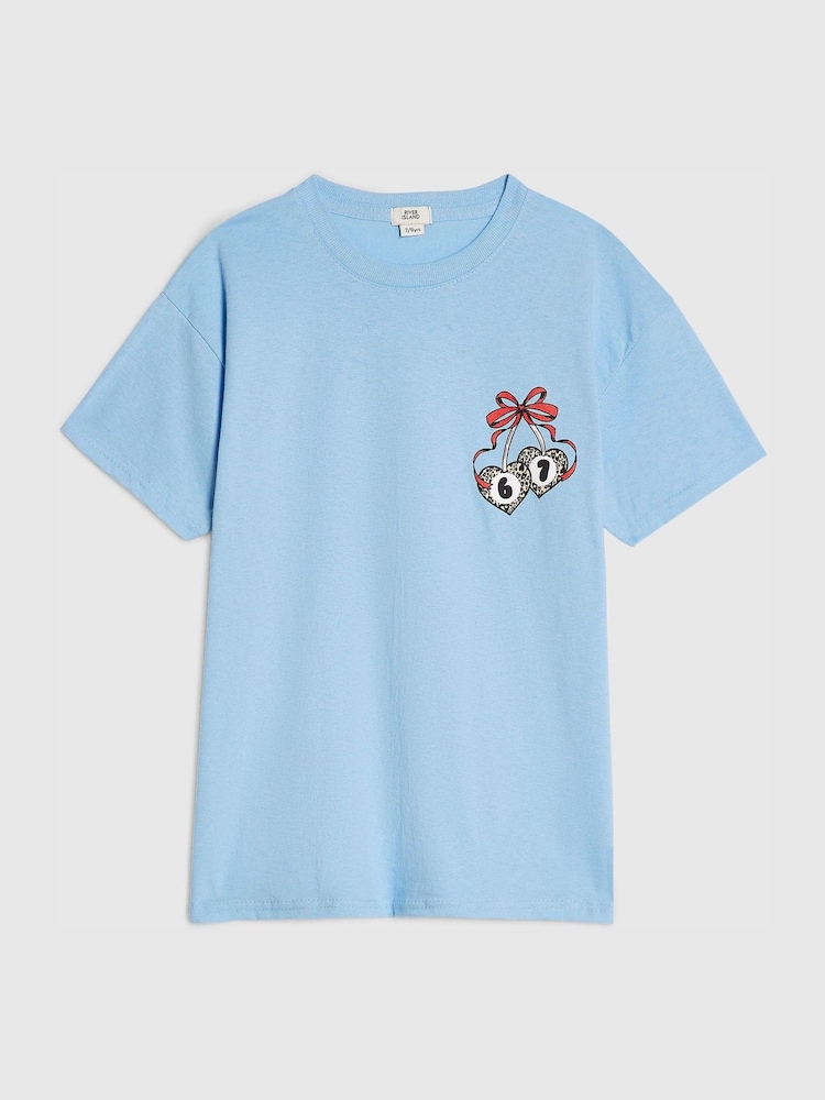 River Island Blue Girls Club T-Shirt - Image 2 of 4