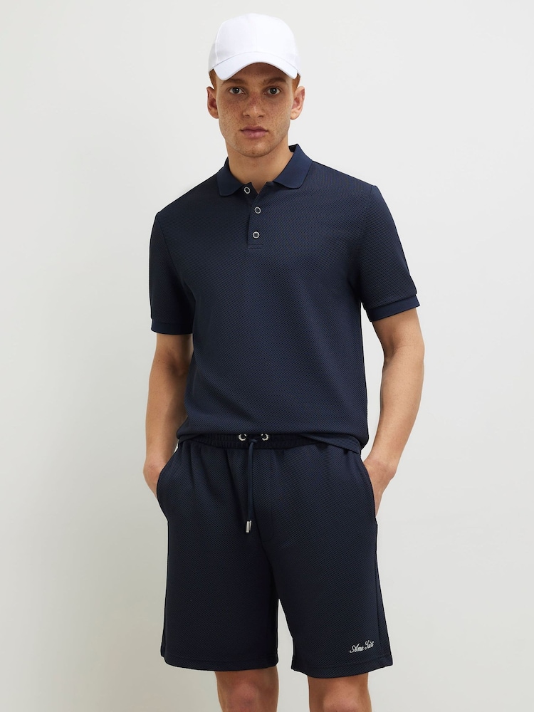 River Island Navy Regular Fit Slinky Shorts - Image 1 of 4 River Island Navy Regular Fit Slinky Shorts - Image 1 of 4