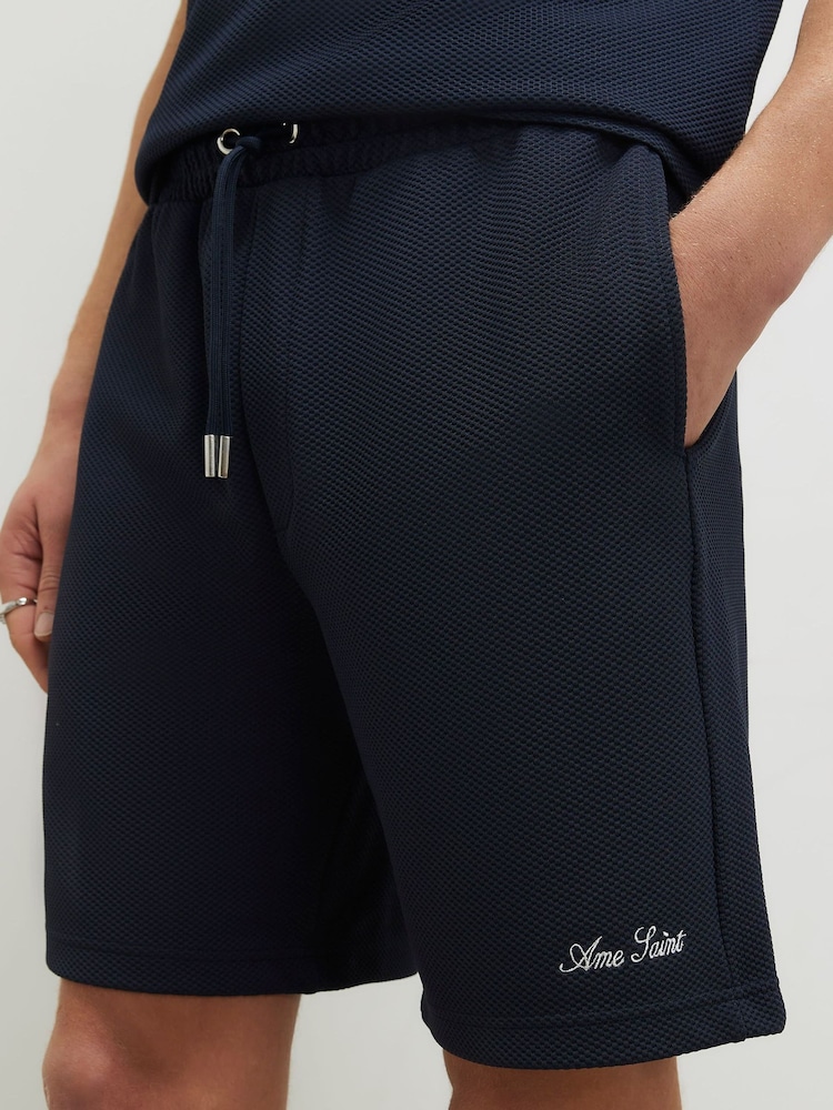 River Island Navy Regular Fit Slinky Shorts - Image 4 of 4 River Island Navy Regular Fit Slinky Shorts - Image 4 of 4
