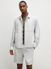 River Island Grey Melange Button Down Shacket - Image 1 of 4