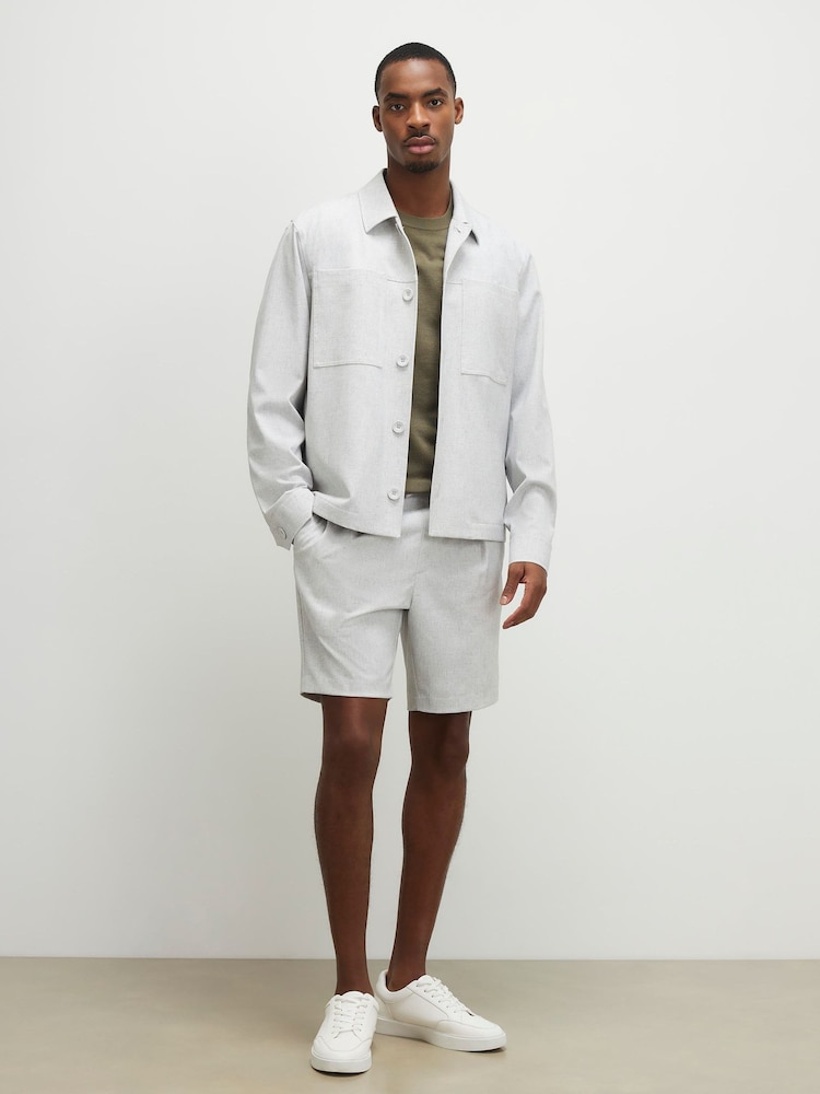 River Island Grey Melange Button Down Shacket - Image 2 of 4