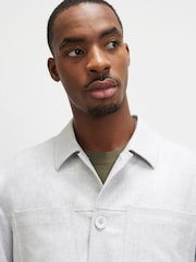 River Island Grey Melange Button Down Shacket - Image 3 of 4