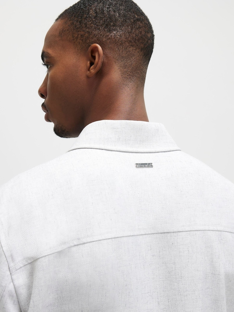 River Island Grey Melange Button Down Shacket - Image 4 of 4