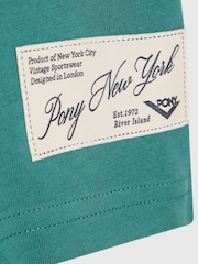 River Island Green Oversized Pony Scripty T-Shirt - Image 4 of 4