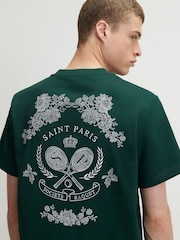 River Island Green Regular Fit Tennis Saint Paris T-Shirt - Image 4 of 4