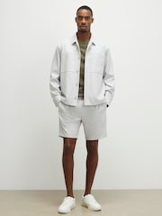 River Island Grey Regular Fit Melange Smart Pull On Shorts - Image 1 of 4