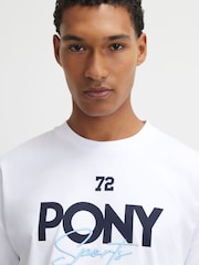 River Island White Oversized Pony Crest T-Shirt - Image 1 of 4