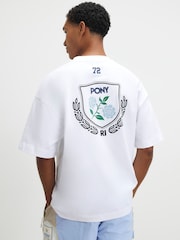 River Island White Oversized Pony Crest T-Shirt - Image 3 of 4