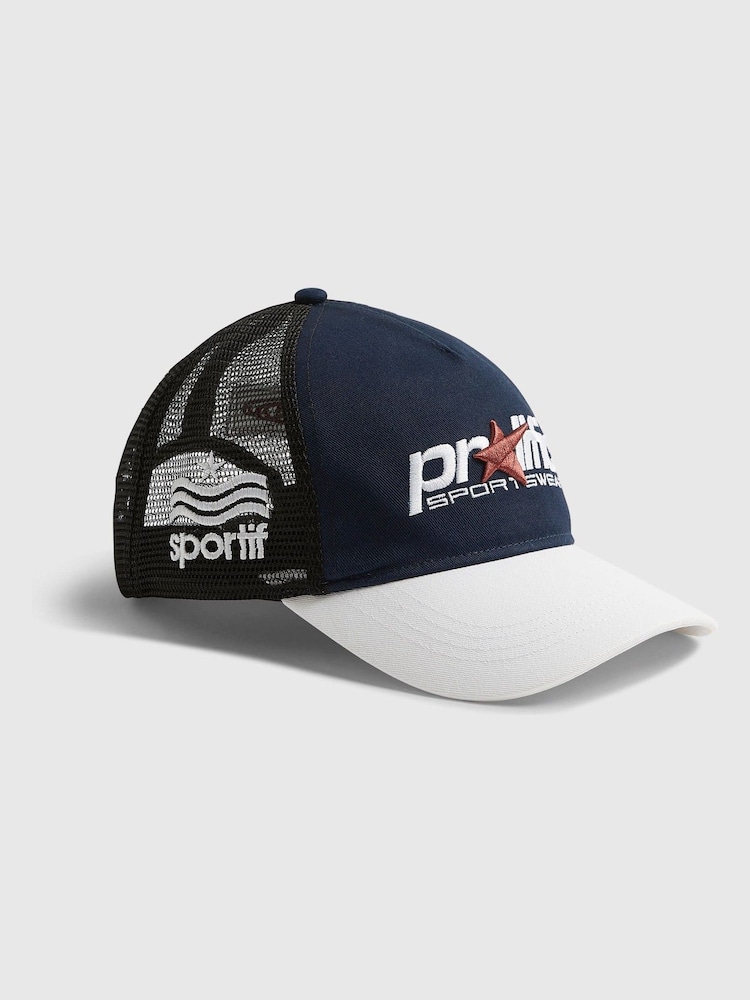 River Island Blue Prolific Trucker Cap - Image 1 of 4 River Island Blue Prolific Trucker Cap - Image 1 of 4