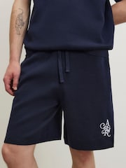 River Island Blue Regular Fit Compact Knitted Shorts - Image 4 of 4