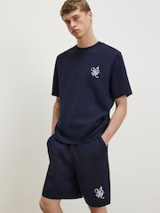 River Island Blue Regular Fit Compact Knitted T-Shirt - Image 4 of 4