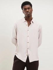 River Island Pink Regular Fit Linen Blend Shirt - Image 1 of 4