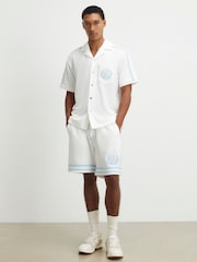 River Island White Pony Regular Fit Towel Revere Shirt - Image 1 of 2
