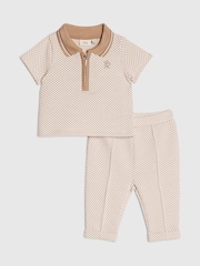 River Island Jacquard Polo & Joggers Set - Larawan 1 ng 5