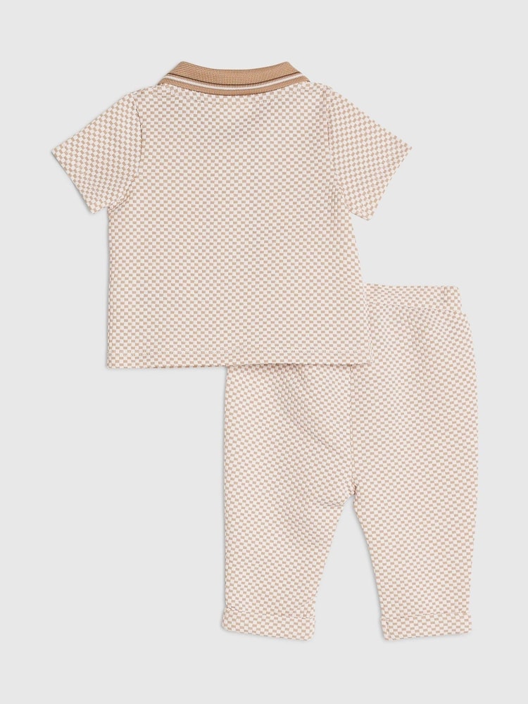 River Island Jacquard Polo & Joggers Set - Larawan 2 ng 5