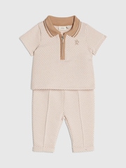 River Island Jacquard Polo & Joggers Set - Larawan 3 ng 5