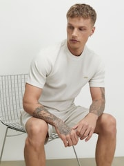 River Island Grey Slim Fit Jacquard T-Shirt - Image 4 of 4