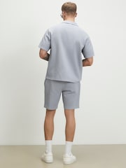 River Island Blue Slim Fit Jacquard Shorts - Image 3 of 4
