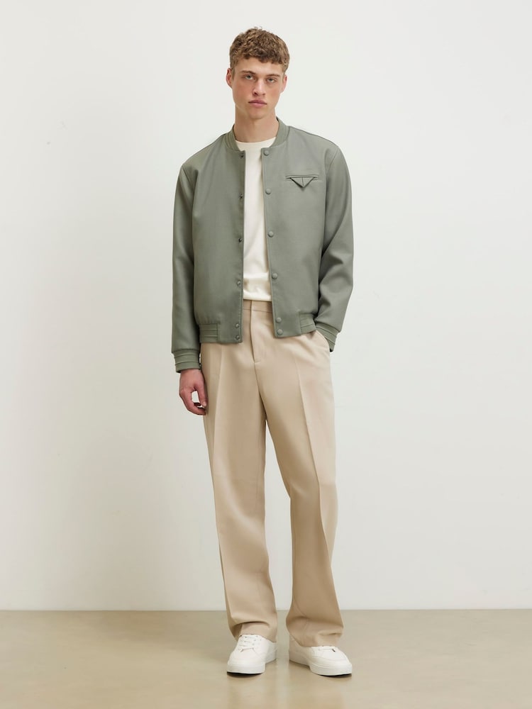 River Island Natural Loose Fit Smart Trousers - Image 1 of 4
