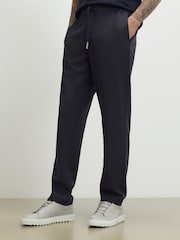River Island Blue Slim Fit Smart Elasticated Joggers - Image 2 of 4
