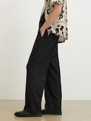 River Island Black Loose Fit Smart Trousers - Image 1 of 4