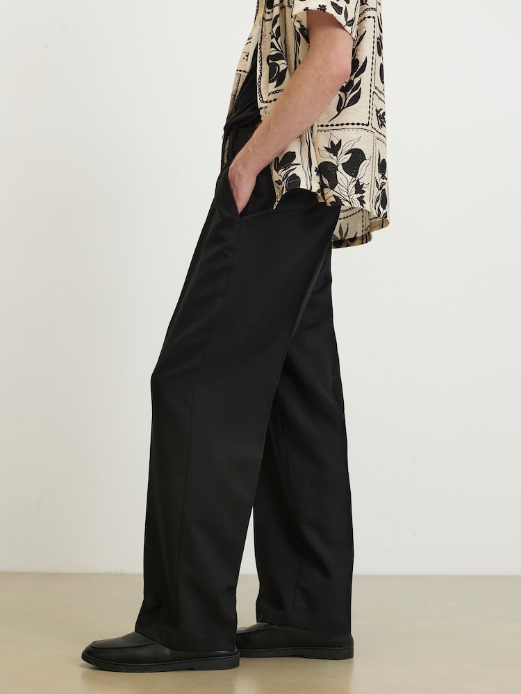 River Island Black Loose Fit Smart Trousers - Image 1 of 4