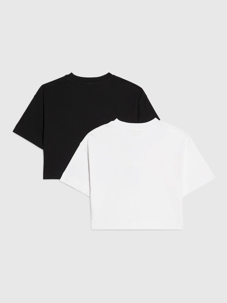 River Island Black River Logo Crop T-Shirts 2 Pack - Image 2 of 4