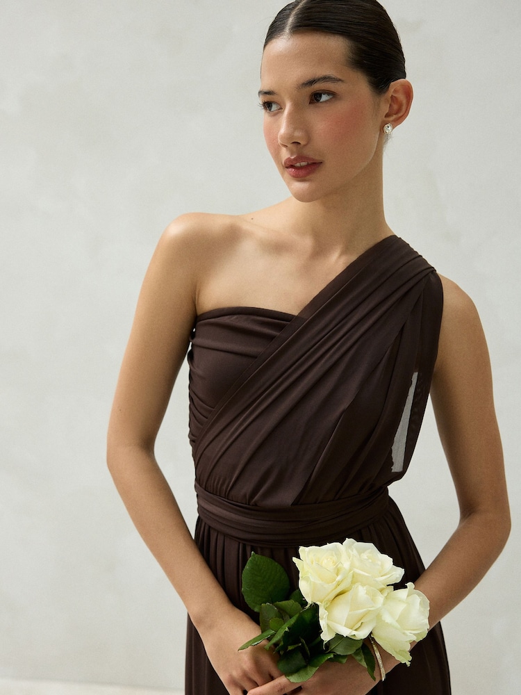 chocolate brown bridesmaid dress Chocolate Brown Bridesmaid Dress Matte Satin Size 2XL