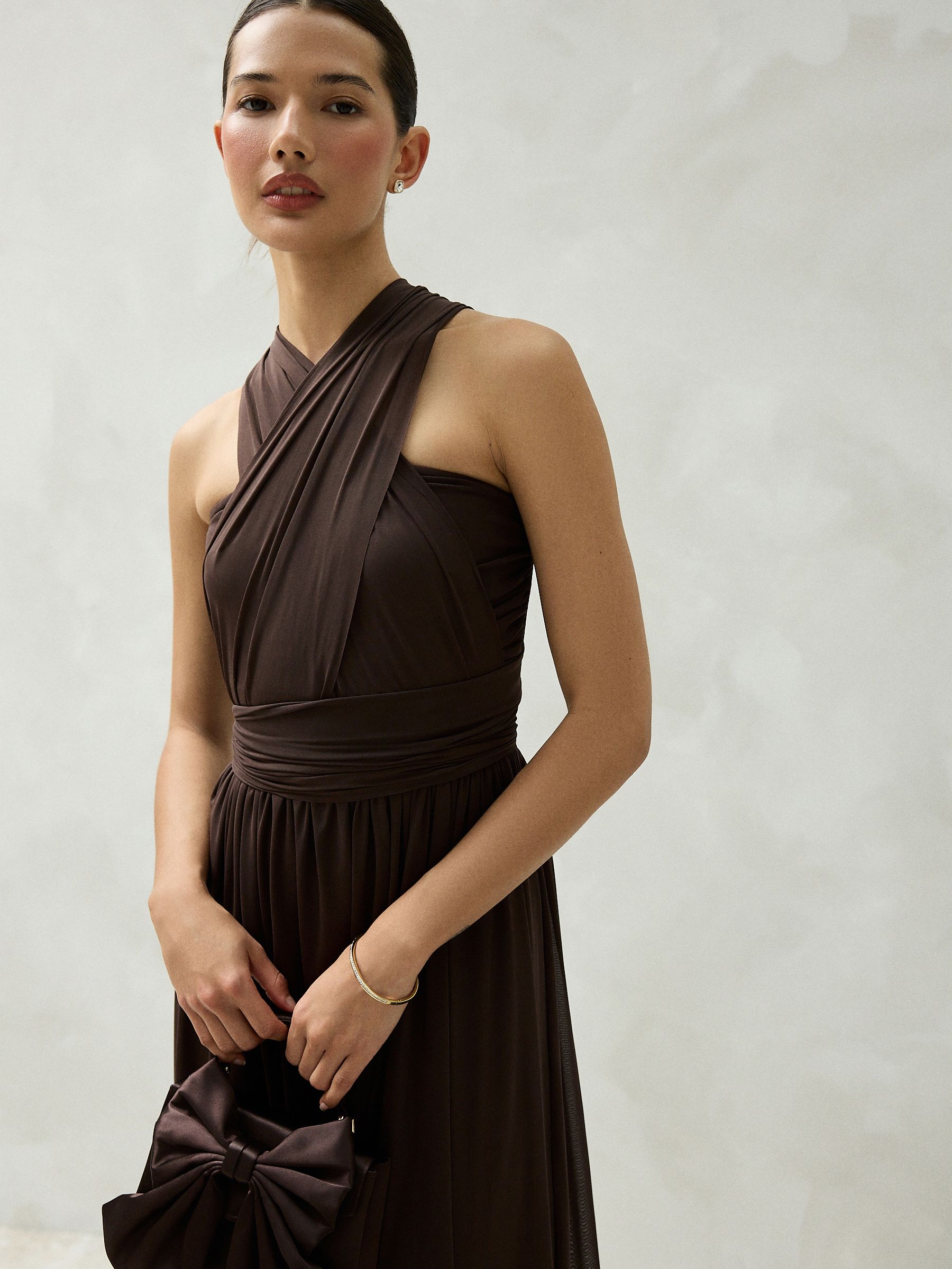 chocolate brown bridesmaid dresses Satin Bridesmaid Dress Prom Dress Brown XL Cameron Espresso by Grace Loves Lace