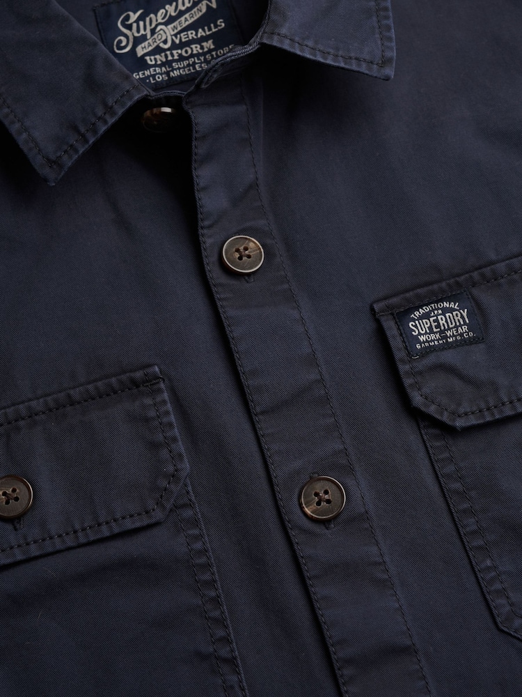 SUPERDRY Blue Two Pocket Overshirt - Image 7 of 7