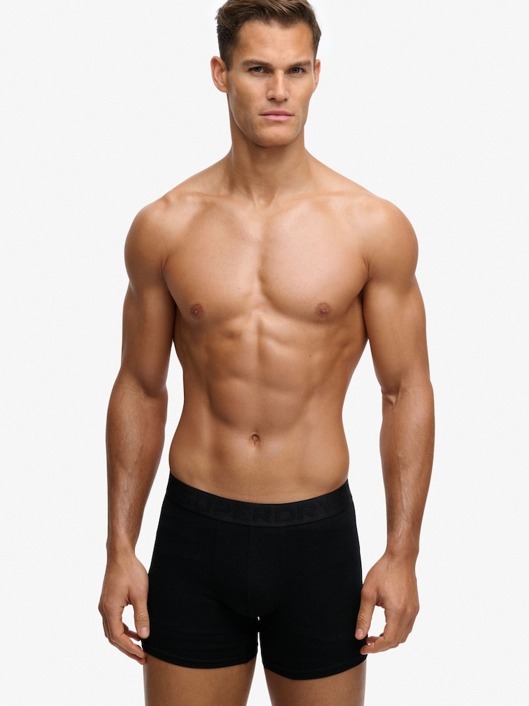 SUPERDRY Black Boxer Triple Pack - Image 1 of 4 SUPERDRY Black Boxer Triple Pack - Image 1 of 4