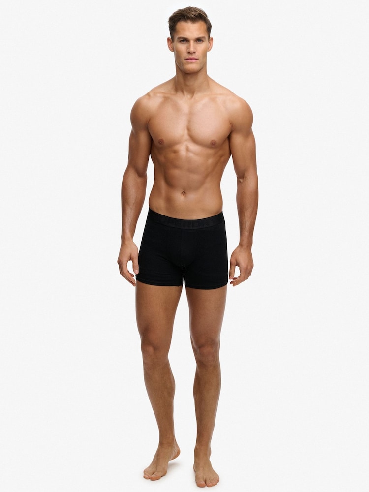 SUPERDRY Black Boxer Triple Pack - Image 2 of 4 SUPERDRY Black Boxer Triple Pack - Image 2 of 4