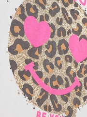 River Island White Leopard Smiley T-Shirt - Image 3 of 3