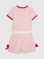 River Island Pink Lace Number Top & Runner Shorts Set - Image 2 of 4