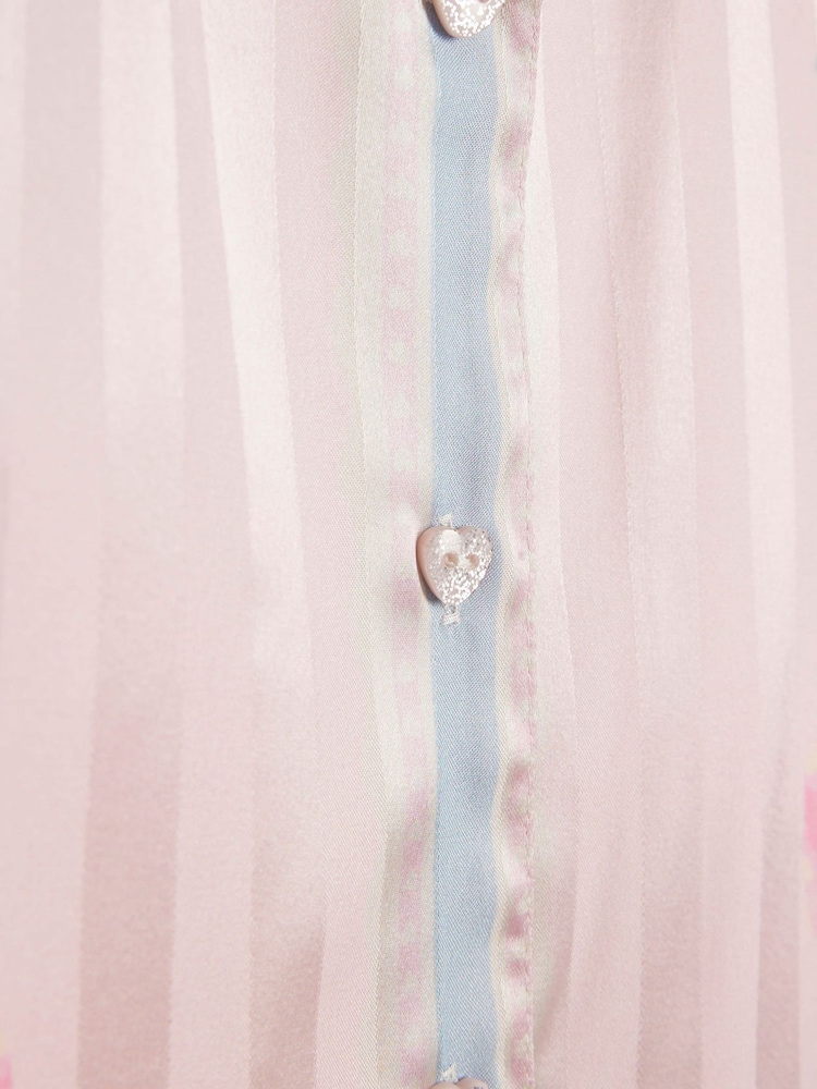 River Island Pink Floral Border Satin Pyjamas - Image 4 of 4 River Island Pink Floral Border Satin Pyjamas - Image 4 of 4