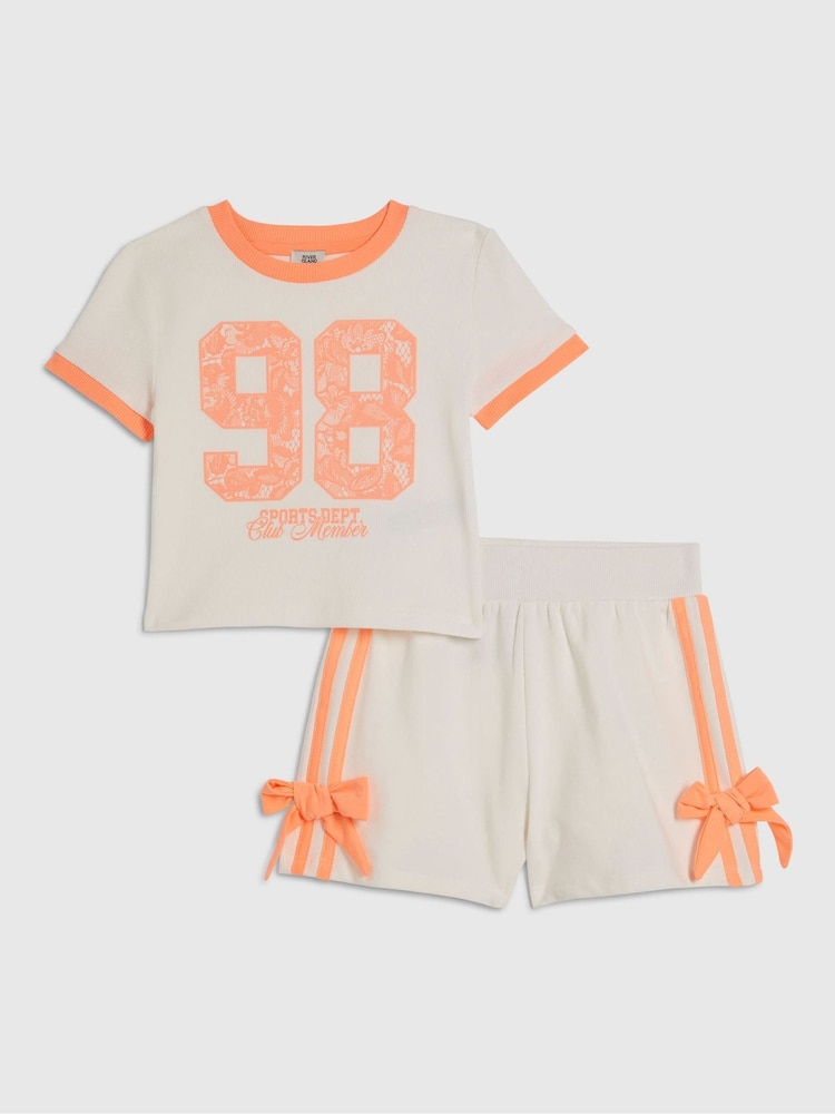 River Island White Lace Number Top & Runner Shorts Set - Image 1 of 5 River Island White Lace Number Top & Runner Shorts Set - Image 1 of 5
