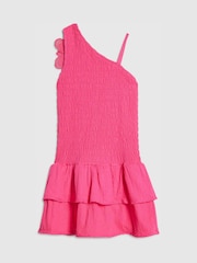 River Island Pink Asymmetric Crochet Flower Dress - Image 2 of 4