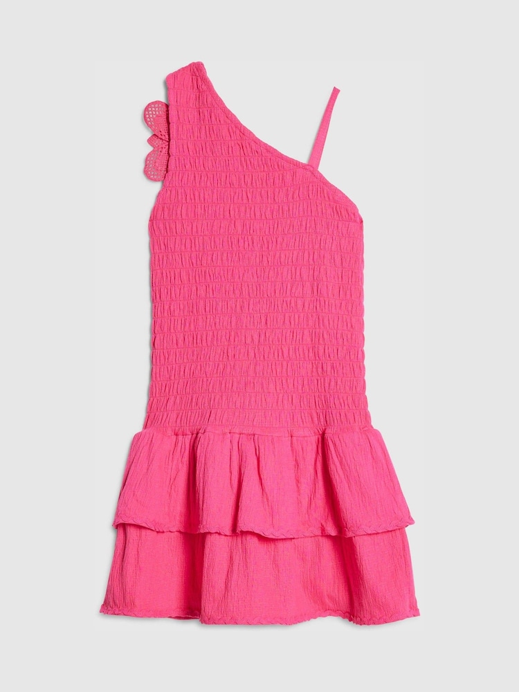River Island Pink Asymmetric Crochet Flower Dress - Image 2 of 4