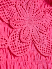 River Island Pink Asymmetric Crochet Flower Dress - Image 3 of 4