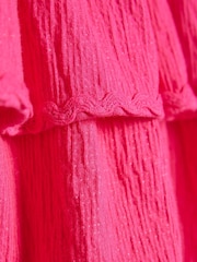 River Island Pink Asymmetric Crochet Flower Dress - Image 4 of 4