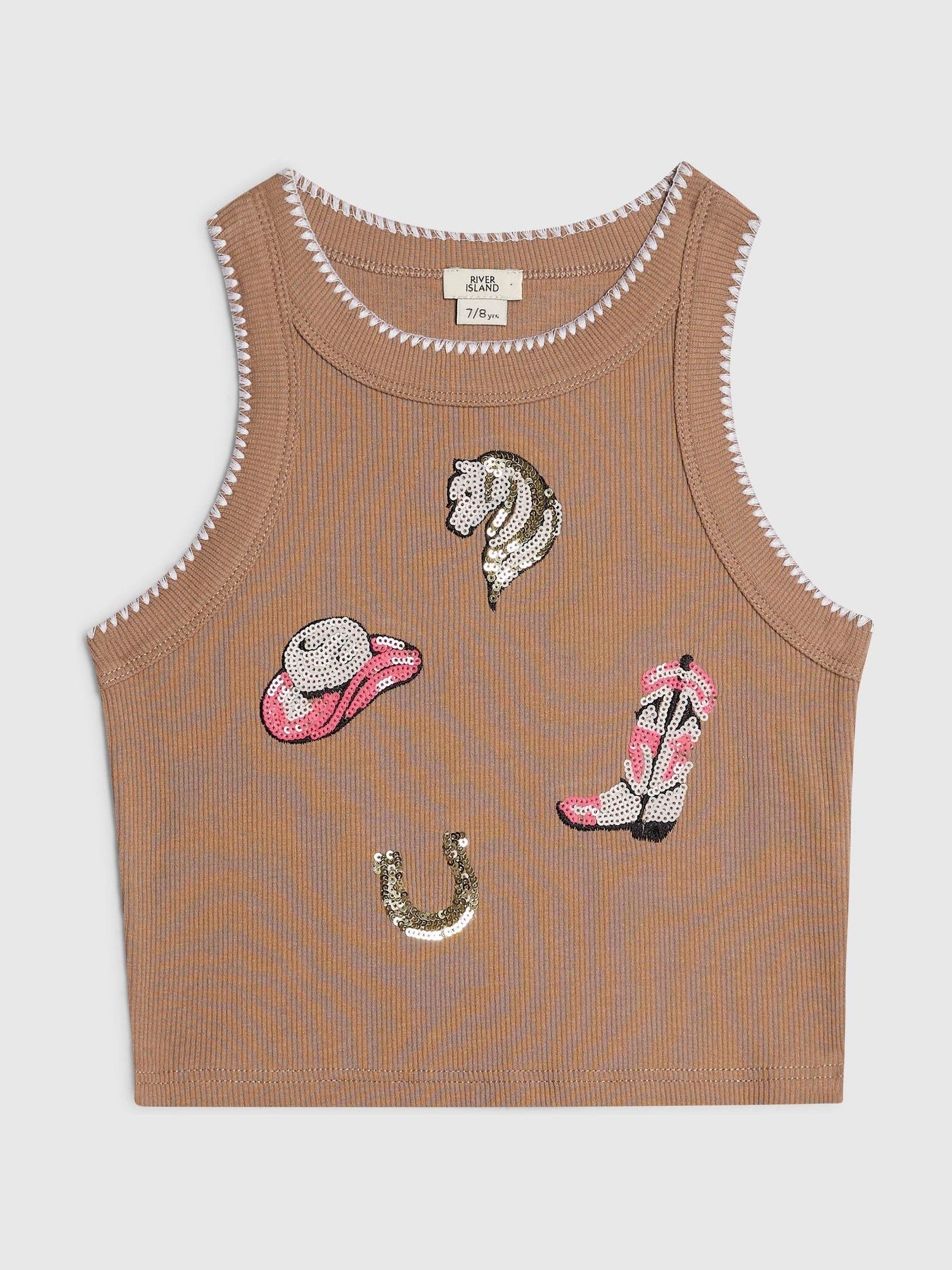 Buy River Island Brown Cowboy Whipstitch Tank from the Next UK