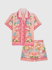 River Island Pink Hello Kitty Beach Shirt & Shorts Set - Image 1 of 5
