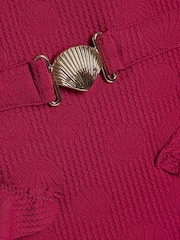 River Island Red Shell Texture Belt Swimsuit - Image 3 of 4