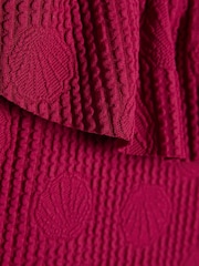 River Island Red Shell Texture Belt Swimsuit - Image 4 of 4