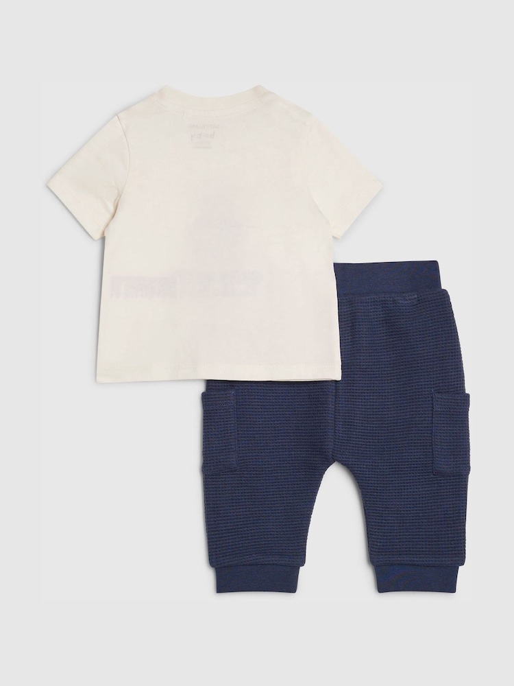 River Island Cream Cute Club Bear T-Shirt & Joggers Set - Image 2 of 5 River Island Cream Cute Club Bear T-Shirt & Joggers Set - Image 2 of 5