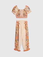 River Island Cream Del Maar Smock Top & Trousers Set - Image 3 of 6