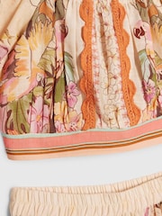 River Island Cream Del Maar Smock Top & Trousers Set - Image 5 of 6