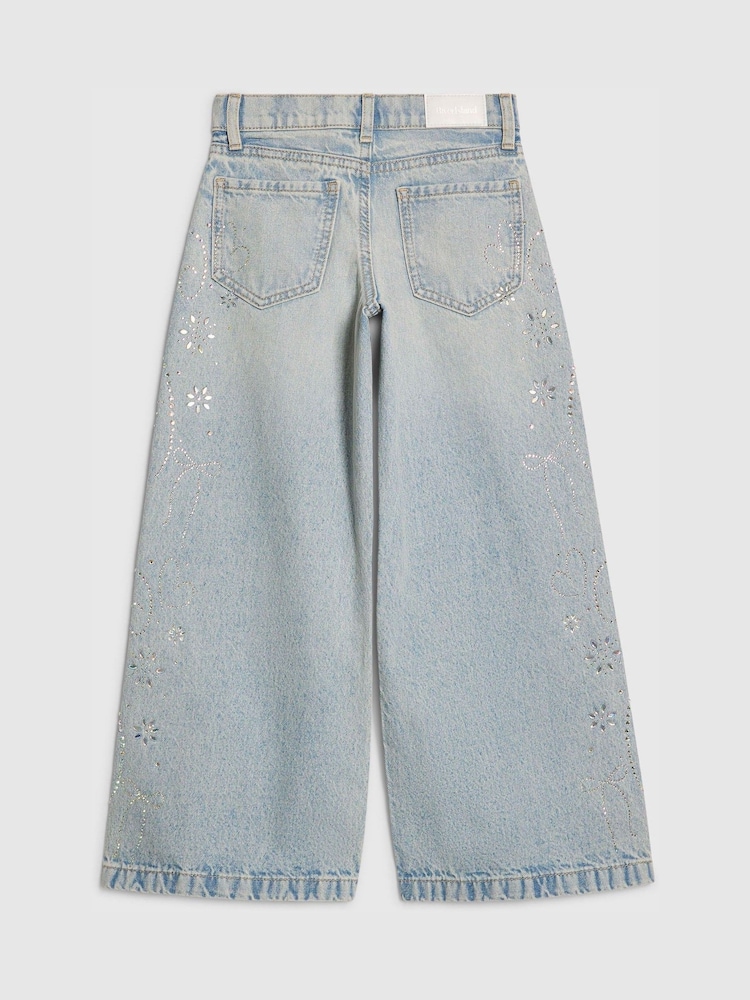 River Island Straight Fit Iridescent Hotfix Jeans - Imagen 2 de 4