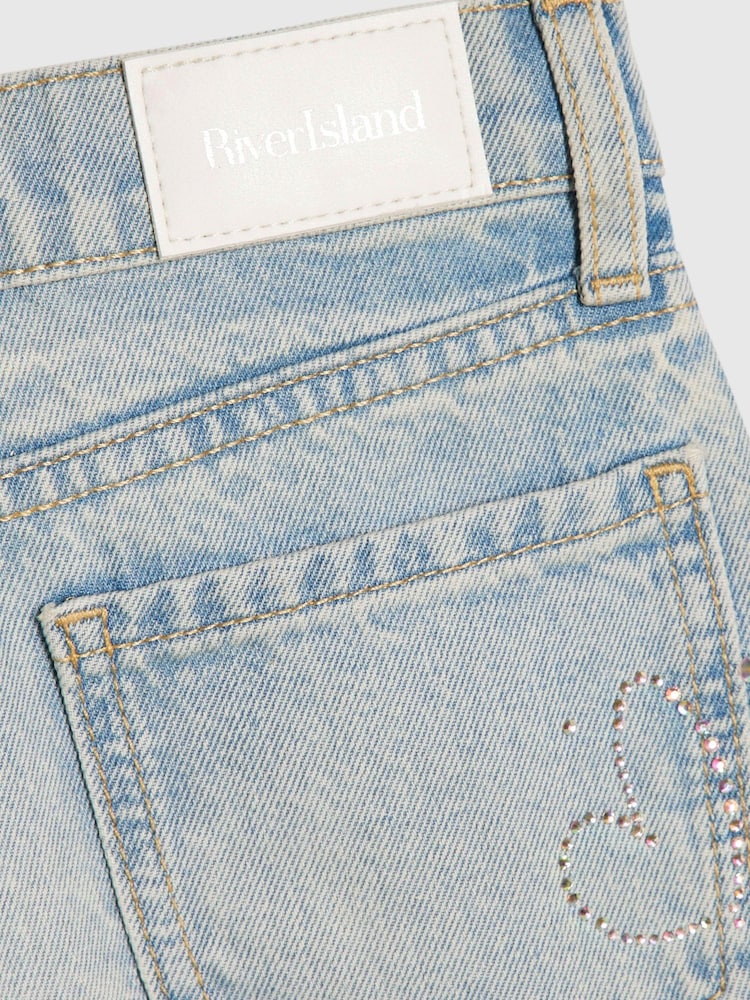 River Island Straight Fit Iridescent Hotfix Jeans - Imagen 4 de 4