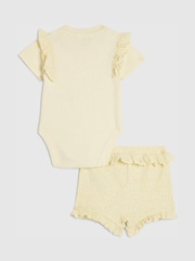 River Island Yellow Little Lovely Bodysuit & Shorts Set - Image 2 of 4
